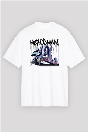 Method Man Beyaz Unisex Oversize Tişört T-Shirt