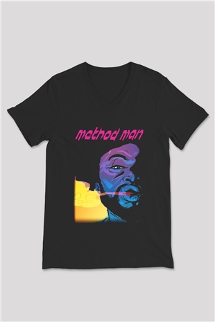 Method Man Siyah Unisex V Yaka Tişört T-Shirt