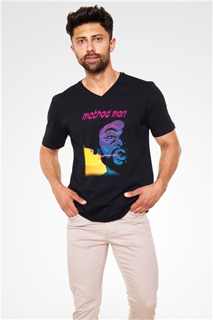 Method Man Siyah Unisex V Yaka Tişört T-Shirt