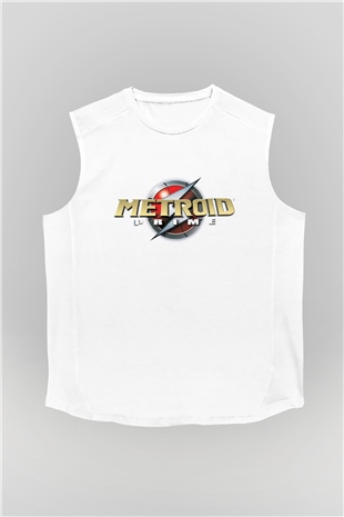 Metroid Prime Beyaz Unisex Kolsuz Tişört