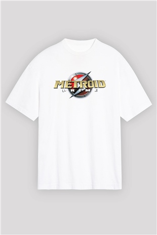 Metroid Prime Beyaz Oversize Tişört Oversize T-shirt