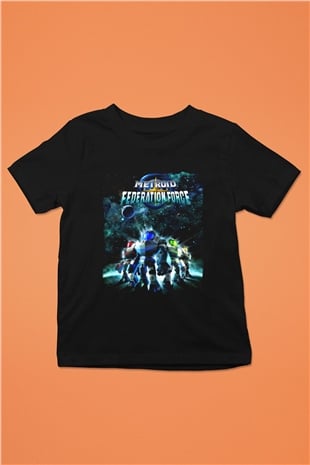 Metroid Prime Siyah Unisex Çocuk Tişört