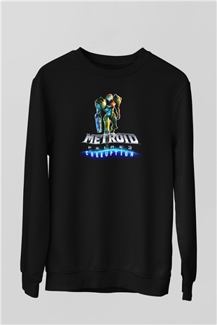 Metroid Prime Siyah Unisex Sweatshirt