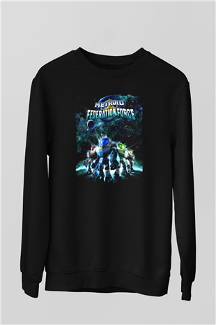 Metroid Prime Siyah Unisex Sweatshirt