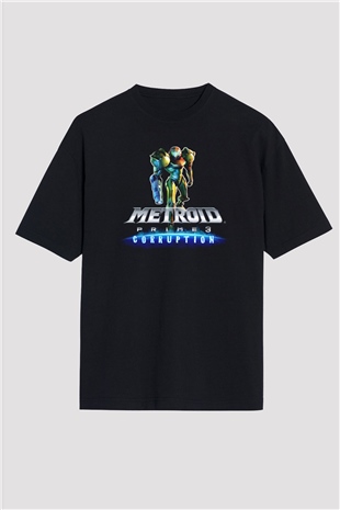 Metroid Prime Siyah Oversize Tişört Oversize T-shirt