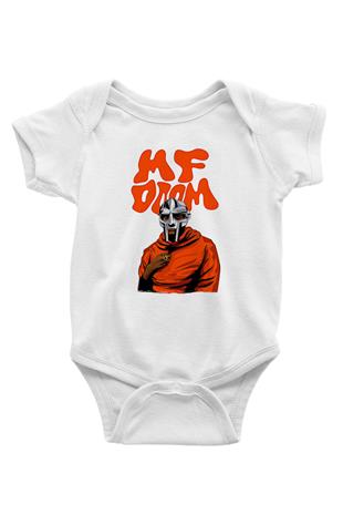 Mf Doom Baskılı Beyaz Unisex Bebek Body - Zıbın