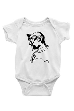 Mf Doom Baskılı Beyaz Unisex Bebek Body - Zıbın