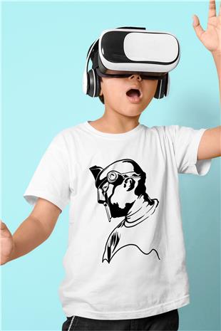Mf Doom Baskılı Beyaz Unisex Beyaz Çocuk Tişört - Tshirt