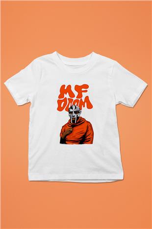 Mf Doom Baskılı Beyaz Unisex Beyaz Çocuk Tişört - Tshirt