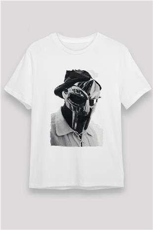 Mf Doom Baskılı Unisex Beyaz Tişört - Tshirt