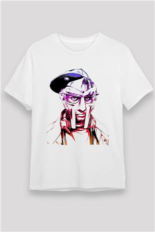 Mf Doom Baskılı Unisex Beyaz Tişört - Tshirt