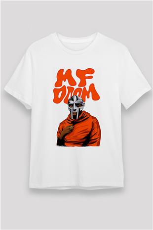 Mf Doom Baskılı Unisex Beyaz Tişört - Tshirt