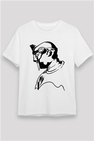 Mf Doom Baskılı Unisex Beyaz Tişört - Tshirt