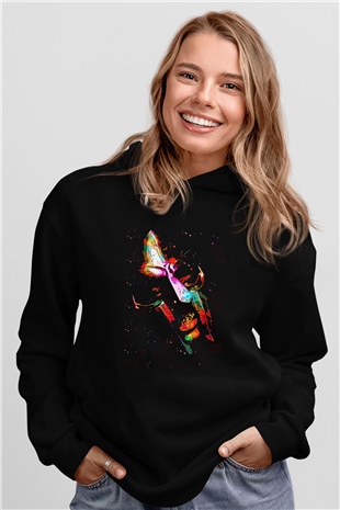 Mf Doom Baskılı Unisex Siyah Hoodie
