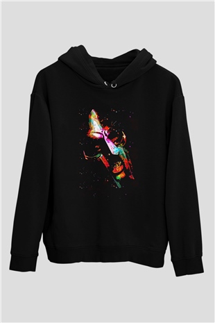 Mf Doom Baskılı Unisex Siyah Hoodie
