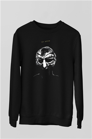 Mf Doom Baskılı Unisex Siyah Sweatshirt