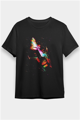 Mf Doom Baskılı Unisex Siyah Tişört - Tshirt