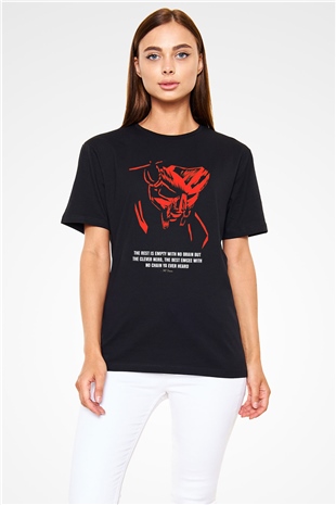 Mf Doom Baskılı Unisex Siyah Tişört - Tshirt