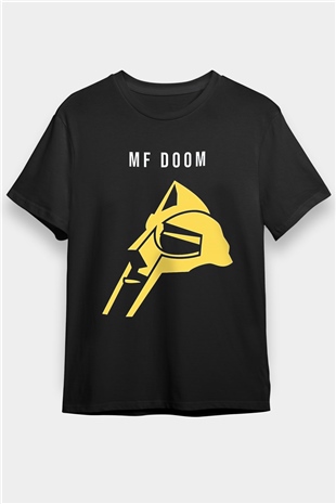 Mf Doom Baskılı Unisex Siyah Tişört - Tshirt