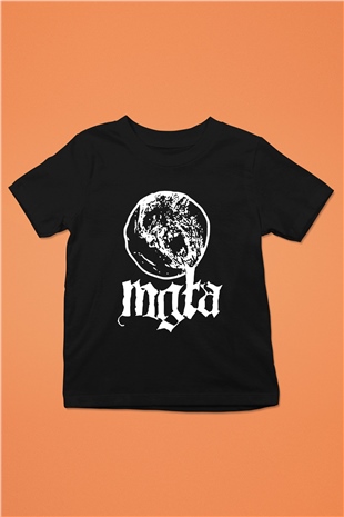 Mgla Baskılı Unisex Siyah Çocuk Tişört - Tshirt