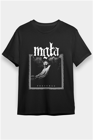 Mgla Baskılı Unisex Siyah Tişört - Tshirt