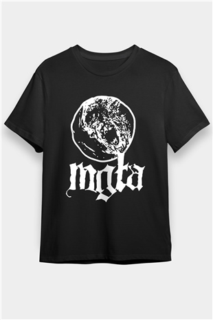 Mgla Baskılı Unisex Siyah Tişört - Tshirt