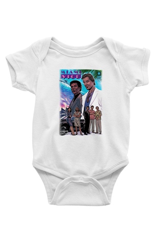 Miami Vice Baskılı Beyaz Unisex Bebek Body - Zıbın