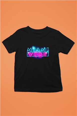 Miami Vice Siyah Unisex  Çocuk Tişört