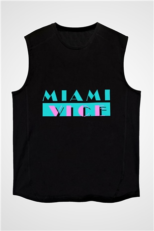 Miami Vice Siyah Unisex Kolsuz Tişört