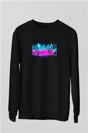 Miami Vice Siyah Unisex  Sweatshirt
