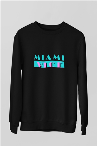 Miami Vice Siyah Unisex Sweatshirt