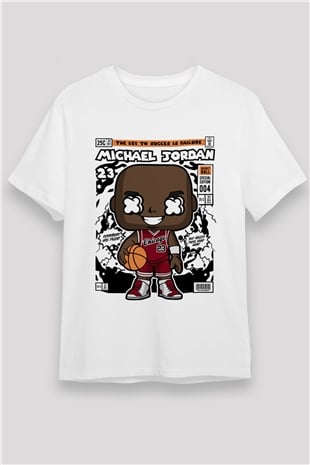 Michael Jordan Baskılı Unisex Beyaz Tişört