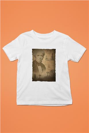 Michael Faraday Baskılı Unisex Beyaz Çocuk Tişörtü - Tshirt