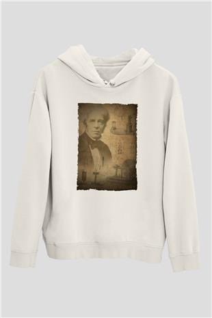 Michael Faraday Baskılı Unisex Ekru Hoodie