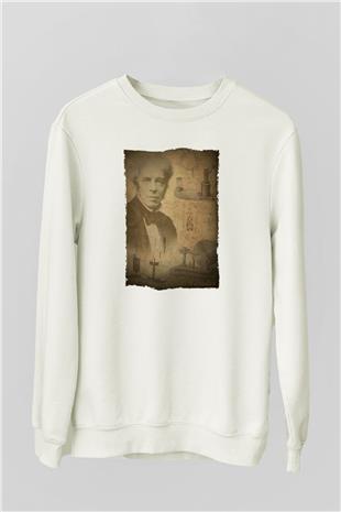 Michael Faraday Baskılı Unisex Ekru Sweatshirt