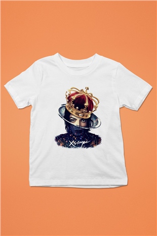 Michael Jackson Baskılı Beyaz Unisex Çocuk Tişört