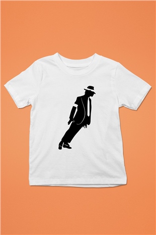 Michael Jackson Baskılı Beyaz Unisex Çocuk Tişört