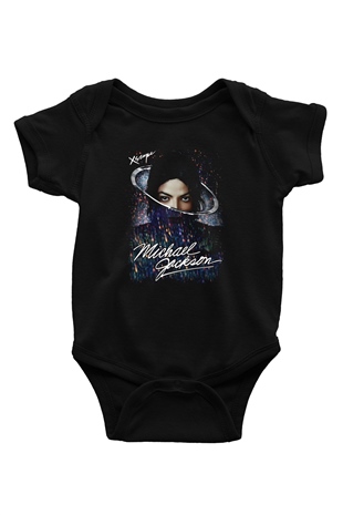 Michael Jackson Baskılı Siyah Bebek Body - Zıbın