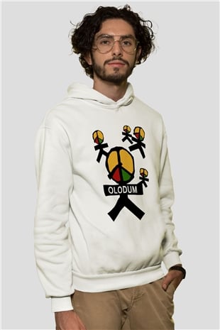Michael Jackson Beyaz Unisex Kapşonlu Sweatshirt