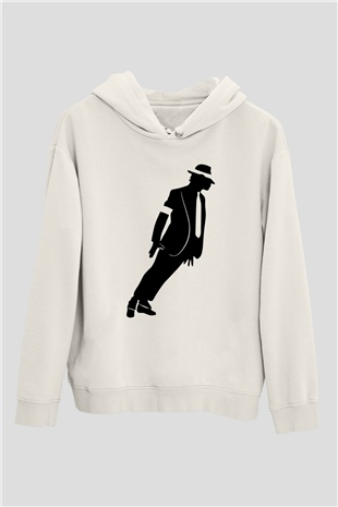 Michael Jackson Beyaz Unisex Kapşonlu Sweatshirt