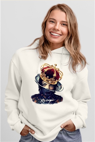 Michael Jackson Beyaz Unisex Kapşonlu Sweatshirt
