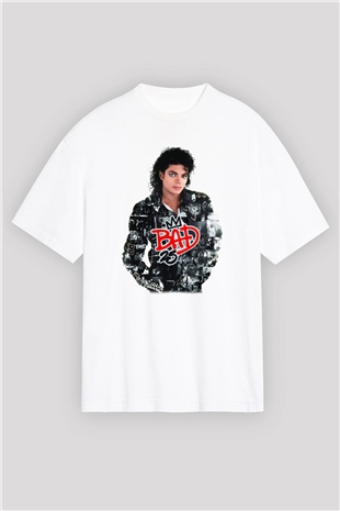 Michael Jackson Beyaz Unisex Oversize Tişört T-Shirt