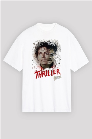 Michael Jackson Beyaz Unisex Oversize Tişört T-Shirt