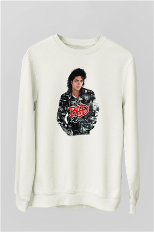 Michael Jackson Beyaz Unisex Sweatshirt