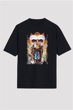 Michael Jackson Siyah Unisex Oversize Tişört T-Shirt