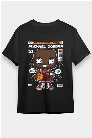 Michael Jordan Baskılı Unisex Siyah Tişört