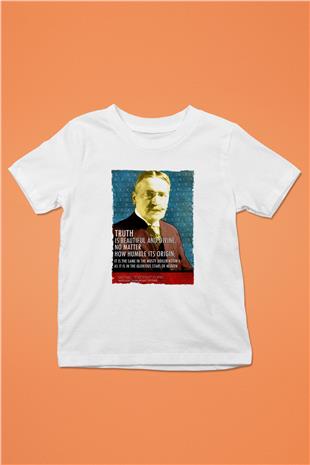 Michael Pupin Alıntı Baskılı Unisex Beyaz Çocuk Tişörtü - Tshirt