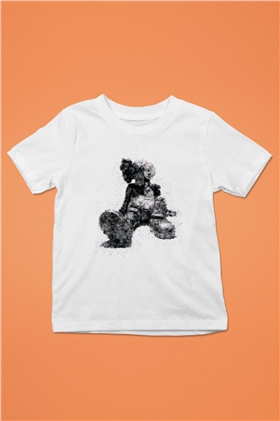 Mickey Baskılı Unisex Beyaz  Çocuk Tişört