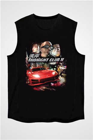 Midnight Club Siyah Unisex Kolsuz Tişört