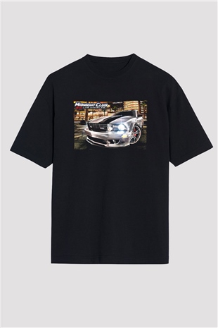 Midnight Club Siyah Unisex Oversize Tişört T-Shirt